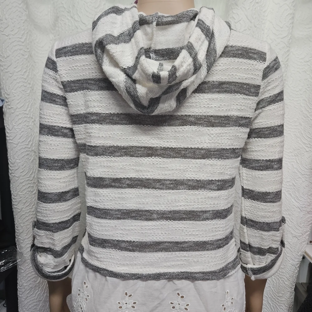 Striped Gray and White Women's Top